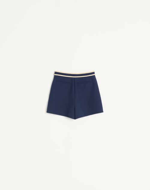 Valentino - Crepe Couture Shorts - Indigo/birch - Woman - Trousers And Shorts